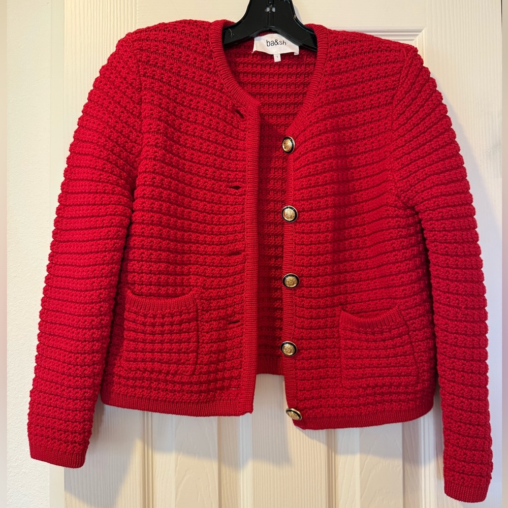 ba&sh Red Textured Cardigan - Picture 11 of 13